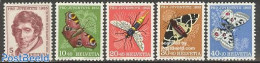 Switzerland 1955 Pro Juventute 5v, Mint NH, Nature - Butterflies - Insects - Ongebruikt