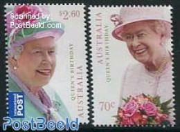 Australia 2014 Queen Anniversary 2v, Mint NH, History - Nature - Kings & Queens (Royalty) - Flowers & Plants - Roses - Unused Stamps