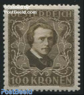 Austria 1922 100Kr, Perf. 11.5, Stamp Out Of Set, Mint NH, Performance Art - Music - Neufs