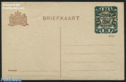 Netherlands 1921 7.5c On 2c, Brownwhite Cardboard, Unused Postal Stationary - Storia Postale