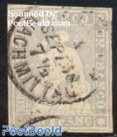 Switzerland 1854 1 Franc, Violetgrey, Used, Used Stamps - Used Stamps