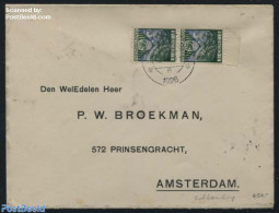 Netherlands 1926 Sync. Perforation (Roltanding) NVPH No. R75 2x On Letter, Postal History - Briefe U. Dokumente