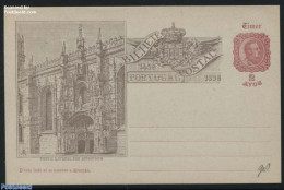 Timor 1898 Illustrated Postcard, 2 Avos, Porta Lateral Dos Jeronymos, Unused Postal Stationary - Timor Orientale