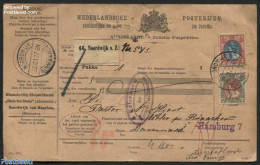 Netherlands 1912 Parcel Card From Noordwijk To Braaskov (Denmark), Via Hamburg, Postal History - Storia Postale