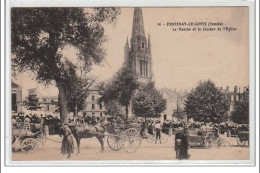 FONTENAY LE COMTE : Le Marché Et Le Clocher De L'église - Très Bon état - Fontenay Le Comte