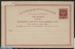 Iceland 1902 Reply Paid Postcard 1 GILDI/1 GILDI On 10/10A, Unused Postal Stationary - Covers & Documents