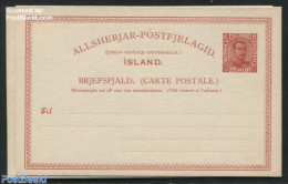 Iceland 1924 Postcard 25A, Unused Postal Stationary - Brieven En Documenten