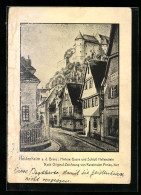 Künstler-AK Heidenheim A. D. Brenz, Hintere Gasse Und Schloss Hellenstein  - Heidenheim