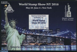 Grenada Grenadines 2016 World Stamp Show NY 2016 S/s, Mint NH, Philately - Art - Bridges And Tunnels - Sculpture - Brücken