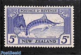 New Zealand 1935 5d, Stamp Out Of Set, Unused (hinged), Nature - Fish - Unused Stamps