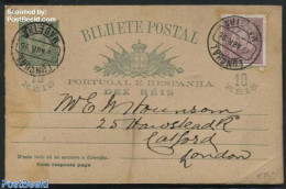 Madeira 1896 Reply Paid Postcard, Uprated From Funchal To London, Used Postal Stationary - Madeira