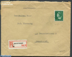 Netherlands 1940 Registered Cover From Maastricht To Dennebroek, Postal History, History - Kings & Queens (Royalty) - Brieven En Documenten