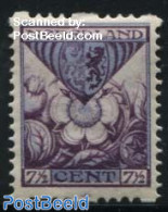 Netherlands 1925 7.5+3.5c With Color Cross In Border, Unused (hinged), History - Nature - Coat Of Arms - Flowers & Pla.. - Ongebruikt