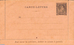 Monaco 1895 Card Letter 25c (1896 Reprint), Unused Postal Stationary - Covers & Documents