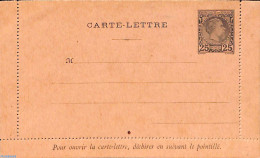 Monaco 1895 Card Letter 25c (1896 Reprint), Unused Postal Stationary - Briefe U. Dokumente