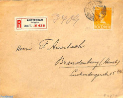 Netherlands 1924 Registered Cover From Amsterdam Tulpplein To Brandenburg, Postal History - Briefe U. Dokumente