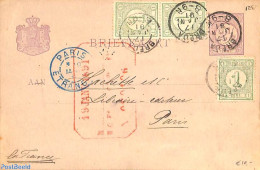Netherlands 1891 Briefkaart From Breda To Paris, See Postmarks. Drukwerkzegels Cijfers, Postal History - Covers & Documents