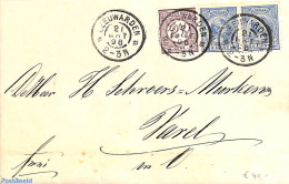 Netherlands 1896 Folding Letter From De Gebroeders Kuhlmannn, Leeuwarden To Varel, See Both Postmarks. Drukwerkzegel 2.. - Lettres & Documents