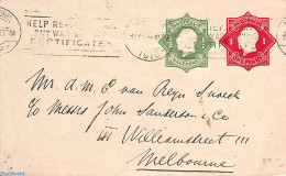 Australia 1919 Envelope 1/2d And 1d,, Used Postal Stationary - Brieven En Documenten