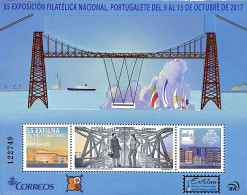 Spain 2017 Philatelic Exposition Portugalete S/s, Mint NH, Transport - Philately - Ships And Boats - Art - Bridges And.. - Ongebruikt