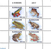 Suriname, Republic 2017 Frogs  6v M/s, Mint NH, Nature - Frogs & Toads - Reptiles - Suriname