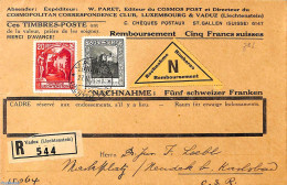 Liechtenstein 1934 Cash On Delivery Letter With Michel No. 97B And103B, Postal History - Briefe U. Dokumente