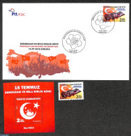 Türkiye 2018 Nat. Solidarity Day, Folder With 1v, S/s And Fdc, Mint NH - Sonstige & Ohne Zuordnung