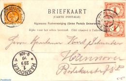 Netherlands 1899 Postcard From Amsterdam To Hannover, Postal History - Covers & Documents