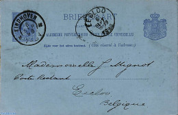 Netherlands 1898 Jubilee Postcard From Eindhoven To Eecloo, Used Postal Stationary - Brieven En Documenten