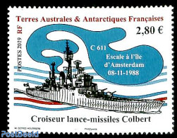 French Antarctic Territory 2019 Colbert Missile Lancer Cruiser 1v, Mint NH, Transport - Ships And Boats - Ongebruikt