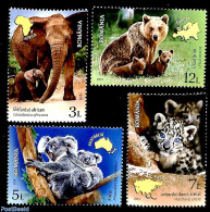 Romania 2019 Young Animals In The Wild 4v, Mint NH, Nature - Various - Animals (others & Mixed) - Bears - Cat Family -.. - Nuevos