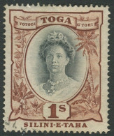 Tonga 1942 SG80 1/- Queen Salote Black And Red-brown FU - Tonga (1970-...)