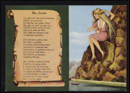 Lyrik-AK Gedicht: Die Loreley - Darstellung Der Loreley Als Blondine Mit Kamm - Other & Unclassified