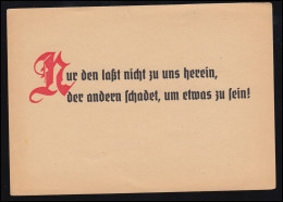 Lyrik-AK Nur Den Laßt Nicht Zu Uns Herein, Der Anderen Schadet,um Etwas Zu Sein! - Altri & Non Classificati