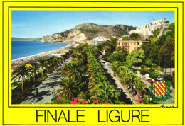 FINALE LIGURE, SAVONA, LIGURIA, ARCHITECTURE, MOUNTAIN, PARK, CARS, BEACH, EMBLEM, ITALY, POSTCARD - Savona