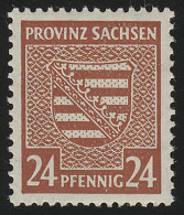 SBZ 82X Provinzwappen 24 Pf, Wz.1X, Dunkelbraunorange, Gezähnt, ** - Neufs