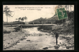 CPA Le Chambon-de-Tence, Le Lignon-La Passerelle Et Le Pecheur  - Le Chambon-sur-Lignon