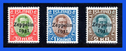 1931 - Islandia - Scott N C 09 - C 11 - MNH - Centrados De Lujo - Raros - IS- 22 - 02 - Poste Aérienne