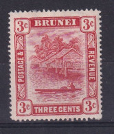 Brunei: 1908/22   Brunei River View   SG37     3c    [Type I - Double Plate]    MH - Brunei (...-1984)