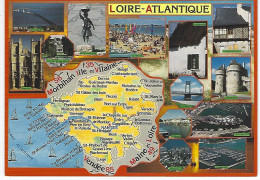 44 - Carte Contour Géographique Du Département  De La LOIRE ATLANTIQUE - Maps