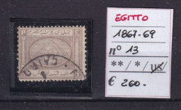 EGITTO 1867-69 N°13 USED - 1866-1914 Ägypten Khediva