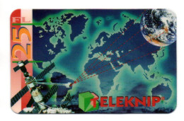 Satellite  Mappemonde Terre Carte Prépayée Teleknip Pays-Bas Card  Karte (K 434) - Altri & Non Classificati