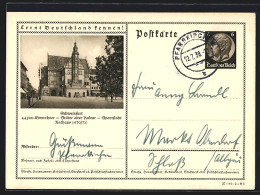 AK Schweinfurt, Rathaus, Ganzsache Lernt Deutschland Kennen  - Briefkaarten