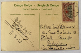 !!! CONGO, CPA DE 1929 AU DÉPART DU CONGO BELGE POUR BRUXELLES VIADAR-ES-SALAM. - Brieven En Documenten