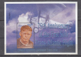 BHUTAN, 2002, The 75th Anniversary Of First Solo Trans-Atlantic Flight,   MS,  MNH, (**) - Bhutan