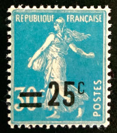 1926 FRANCE N 217 - TYPE SEMEUSE CAMEE SURCHARGE - NEUF** - 1906-38 Säerin, Untergrund Glatt