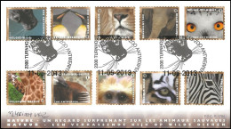 FDC (B140/C140 - 4340/4349) - SIGNÉ/GETEKEND/ZEICHEN - Animaux Sauvages Du ZOO D'Anvers/Wilde Dieren Uit Het Dierentuin - 2011-2014