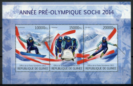 Olympische Spelen  2014 , Guinea - Blok Postfris - Hiver 2014: Sotchi