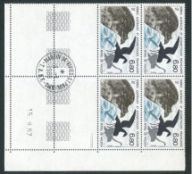 TAAF - N°132  - FAUNE - 3 BLOCS DE 4 - COINS DATES 15.9.87 OBLITERES EN MARGE - Oblitérés