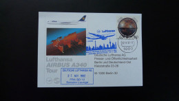 Carte Lufthansa Airbus A340 Tour Flown Postcard On Flight Berlin Frankfurt 1992 - Covers & Documents